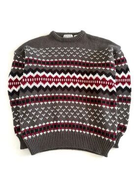 Vintage Club International, Fair Isle Grandpa Sweater Fisherman Core Sz Med